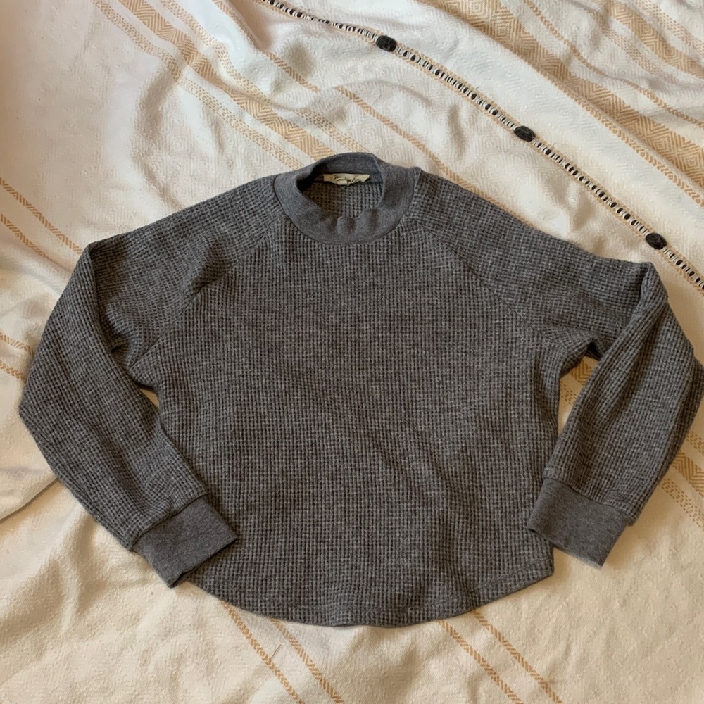 Madewell Gray Waffle Knit Top